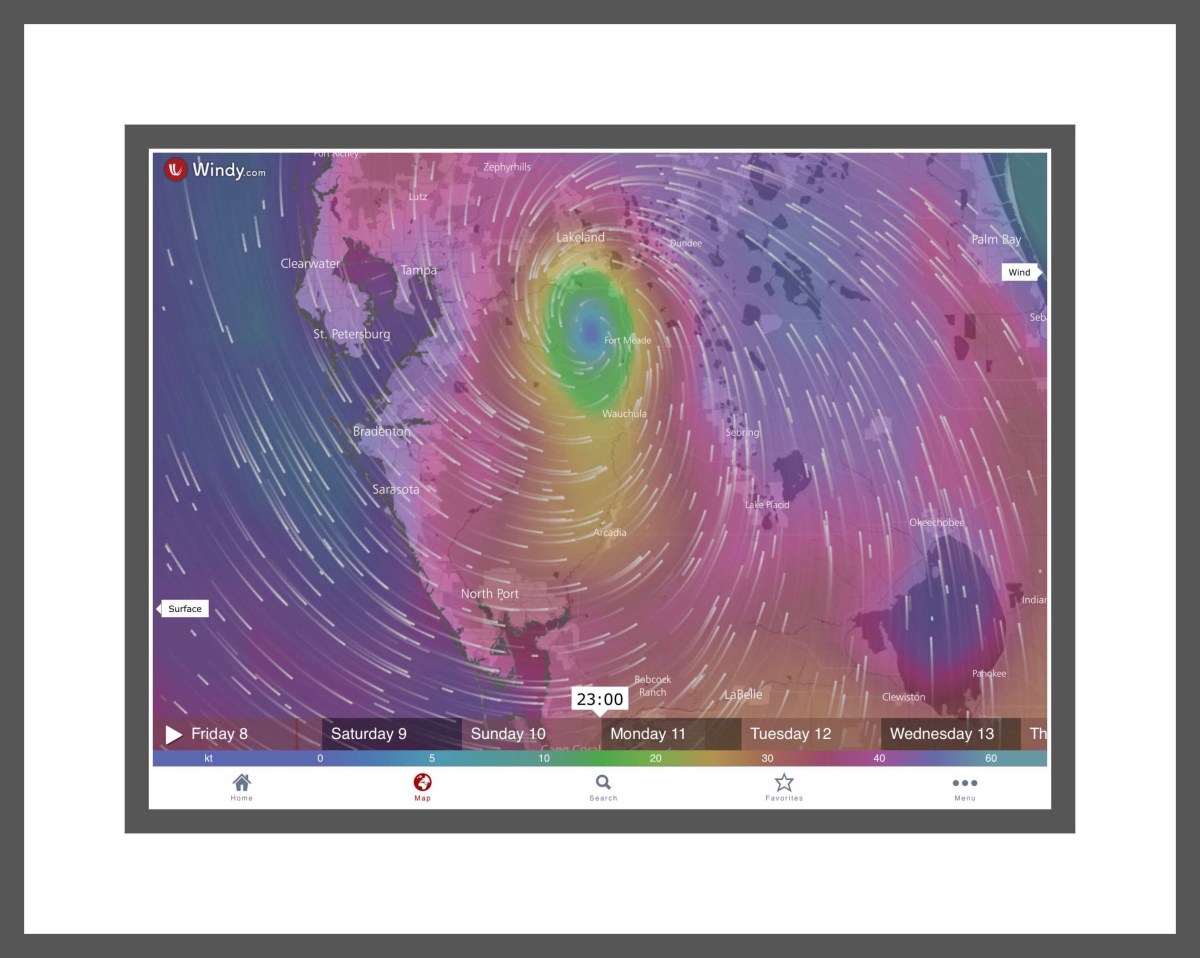 The time Irma will hit this site in Florida