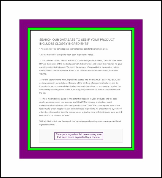 Comedogenic ingredient checker